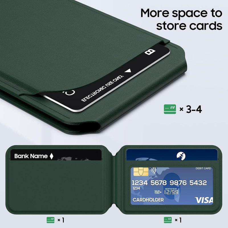 Frapkom Magnetic Wallet for iPhone, Magnetic Phone Wallet for iPhone 17/16/15/14/13/12 Series with ID Window, RFID Blocking (Green) - Image 4